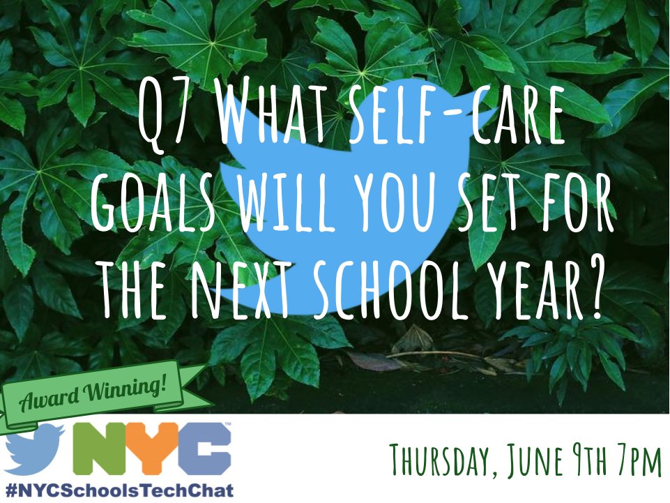 eileen_lennon's tweet image. It’s time for some accountability. Q7 What Self Care goals will you set for the next school year? #NYCSchoolsTechChat
