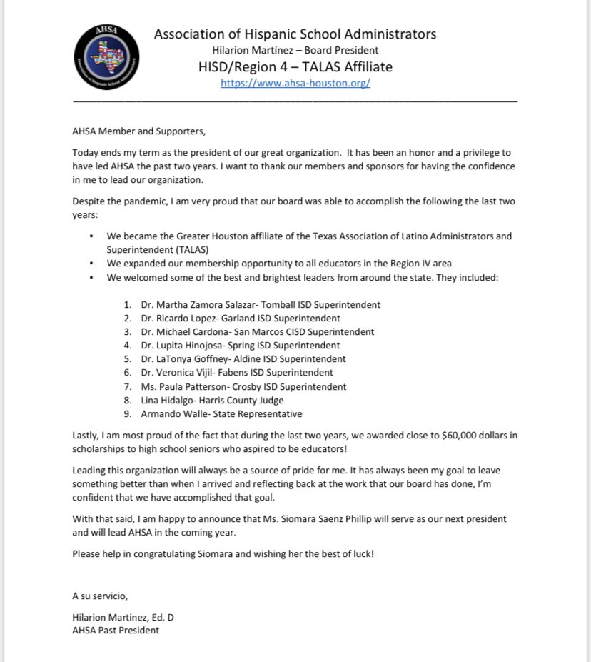 A message from our president.