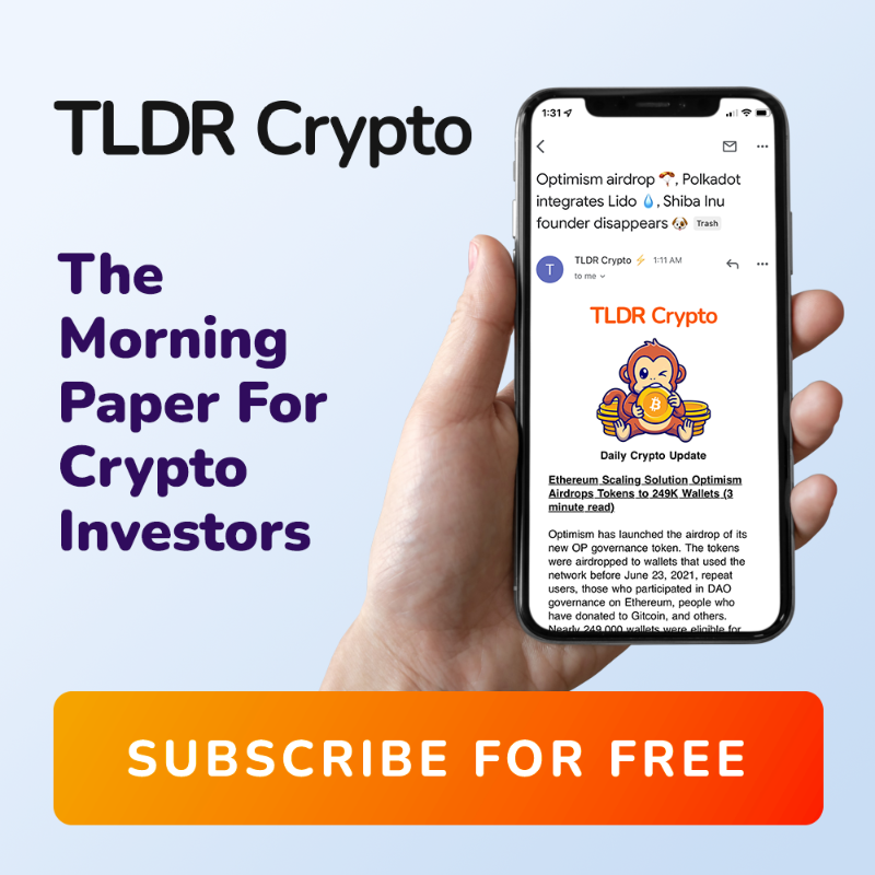 tldrnewsletter's tweet photo. Get the most important crypto news in 5 minutes a day for free.

Click the image below to join 80,000+ subscribers today! 👇