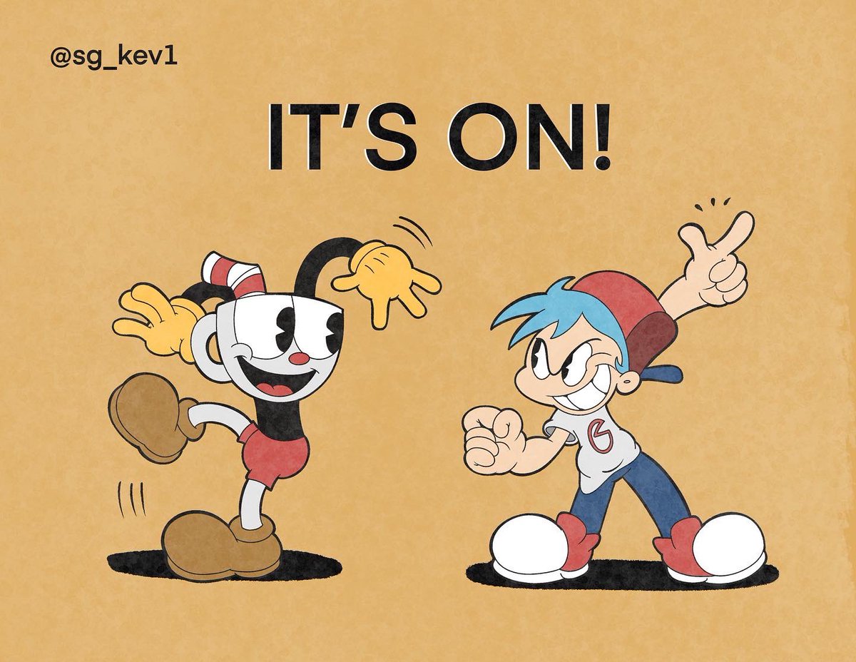 Kev25632716's tweet image. “A brawl is surely brewing!”
#Cuphead #fnf  #funkhead
