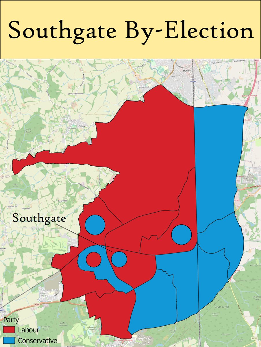 Southgate By-Election, Crawley
Labour HOLD

Labour: 50% (+3)
Con: 42% (+3)
Green: 8% (+2)

New Council:
19 Labour
17 Con