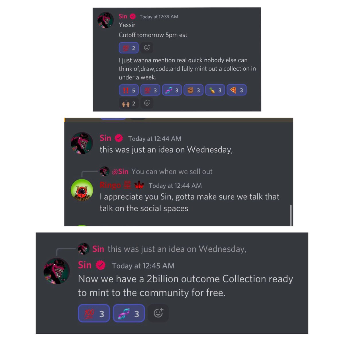 son_ringo's tweet photo. @sinbiotes @siete7plagas, this was just a concept a few days ago. This all came from a #deltaTalk one morning in the community. Now we minted out our first collection on the ETH network! In less than 48 hours!! Glad to be here. SIN &amp; 7 Y’all are GOATED 🔑🔐🧬 https://t.co/XkXoFc2CoP