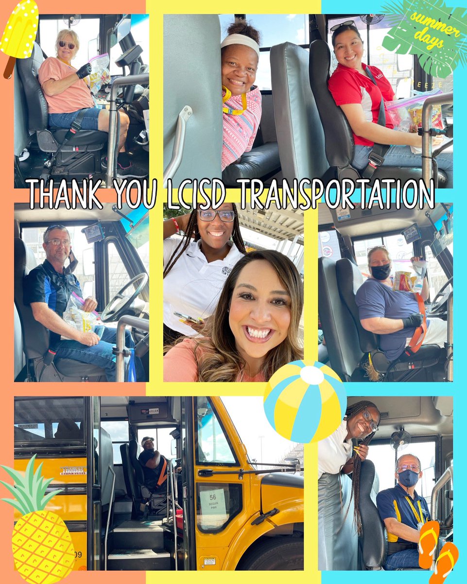 LCISD’s Transportation Team is going the extra mile this summer to ensure our scholars, campers and testers get to school and home safely. Thank you for taking great care of our programs. 🧡☀️📚🚌🌴 Glad we could show our appreciation with an afternoon snack! 💛