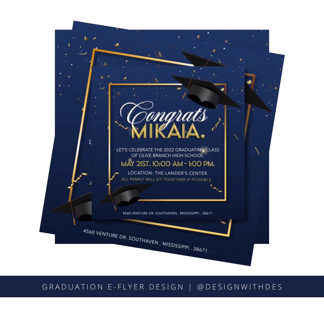 _DesignWithDes's tweet photo. Graduation E-flyer Design✨ 

Ready to get started? Click the link below for more information 💙 

https://t.co/DO9Vl9mROj

#graphicdesign #memphisgraphicdesigner #logodevelopement #websitedevelopment https://t.co/6RSLHmOqVU