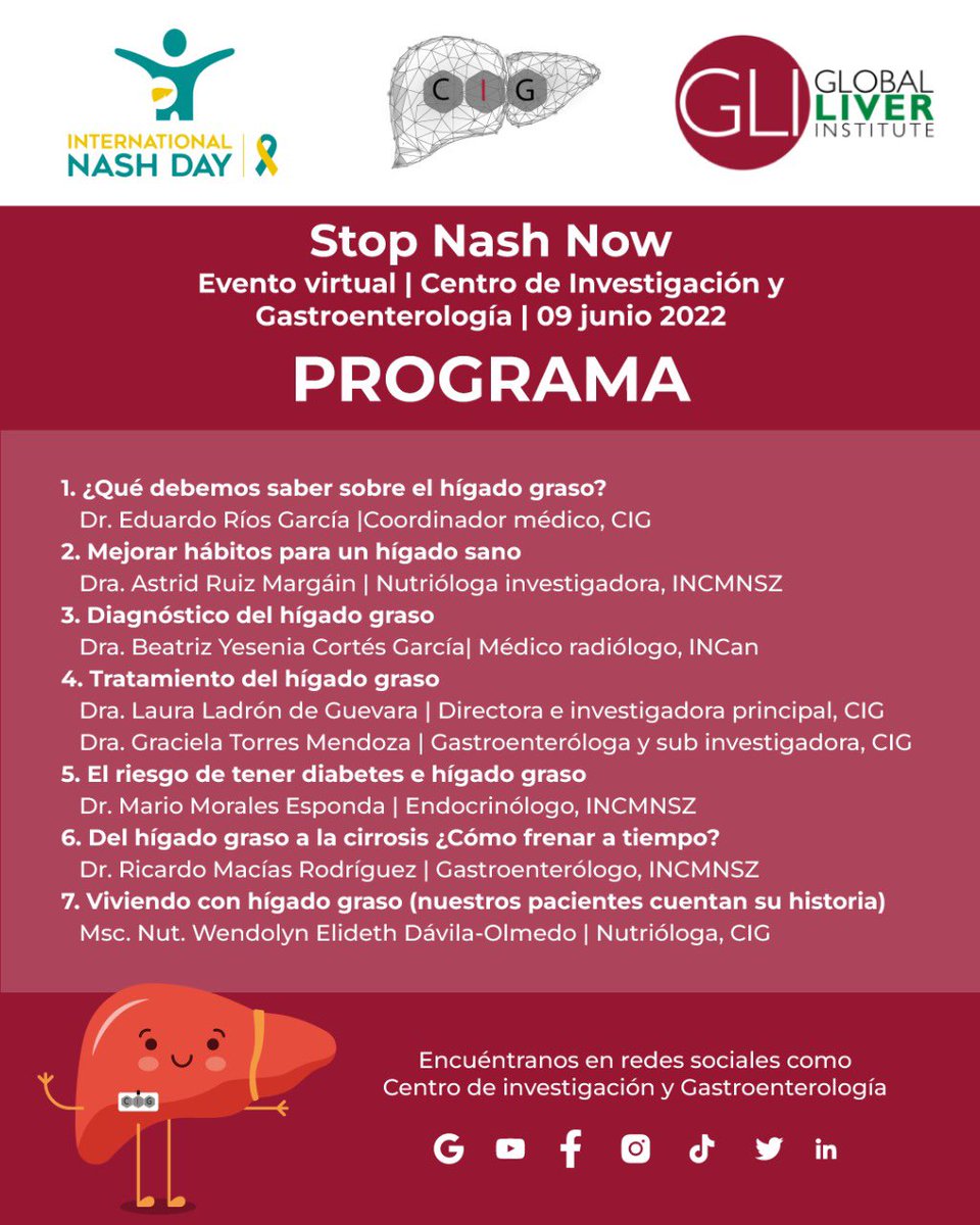 mexico_cig's tweet photo. #NASHday #StopNASHNow
No te pierdas nuestro curso virtual en nuestro canal de YouTube:

https://t.co/7YAMsDUCtA 

#CIGmx #CuidaTuSalud https://t.co/dLmZefHPvY