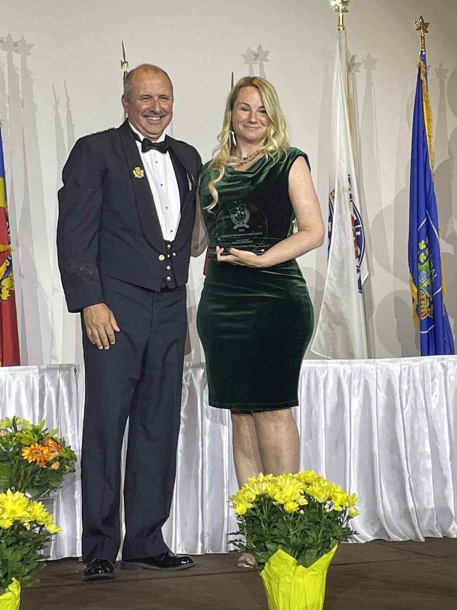 OWLECanada's tweet photo. Senior Counsel Kathleen MacDonald of @officialyrp is the @owlecanada 2022 Civilian Award of Achievement award recipient. 
#owle2022 https://t.co/oNjHJT9bQz