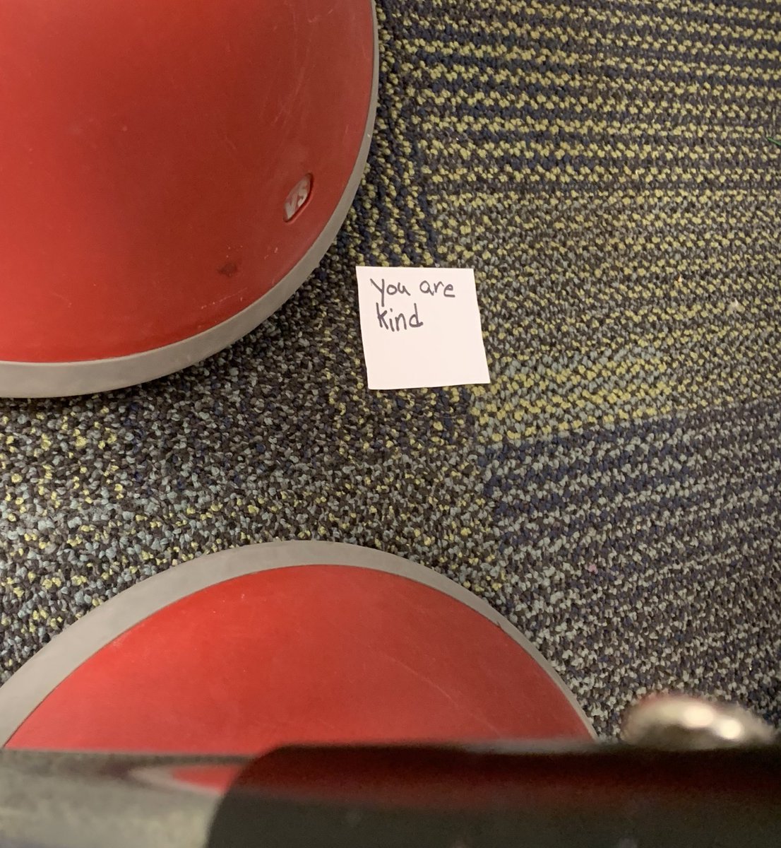 Bonus tweet - pulling a late night at school to wrap things up. The room is really quite clean &amp; clutter-free (miraculously 🙃). Spotted a scrap on the floor. Went to get it &amp; discovered a reminder of why I will miss this year’s crew. Random goodnesses. 🥰