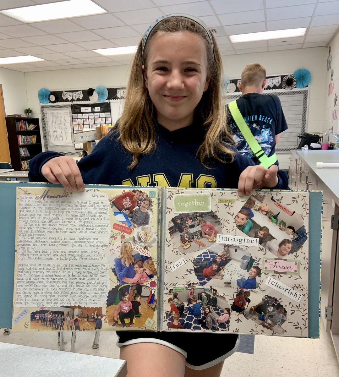 When we switched to virtual learning in 2020, I mailed my students letters and pictures from their time in our classroom. This week, Victoria surprised me with her very own scrapbook she made of the memories. I am so touched and thankful that she cherishes them as much as I do!❤️
