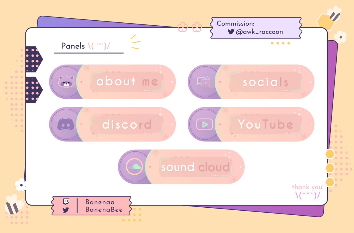 BanenaBee's tweet photo. ✨COMMISSIONS OPEN ┊ stream graphics✨
[selective・form closes: June 15th]

🠯🠯 form in the comments 🠯🠯
#BanenaGraphics #VTuberAssets #ENVtuber https://t.co/dJDFqC03i5