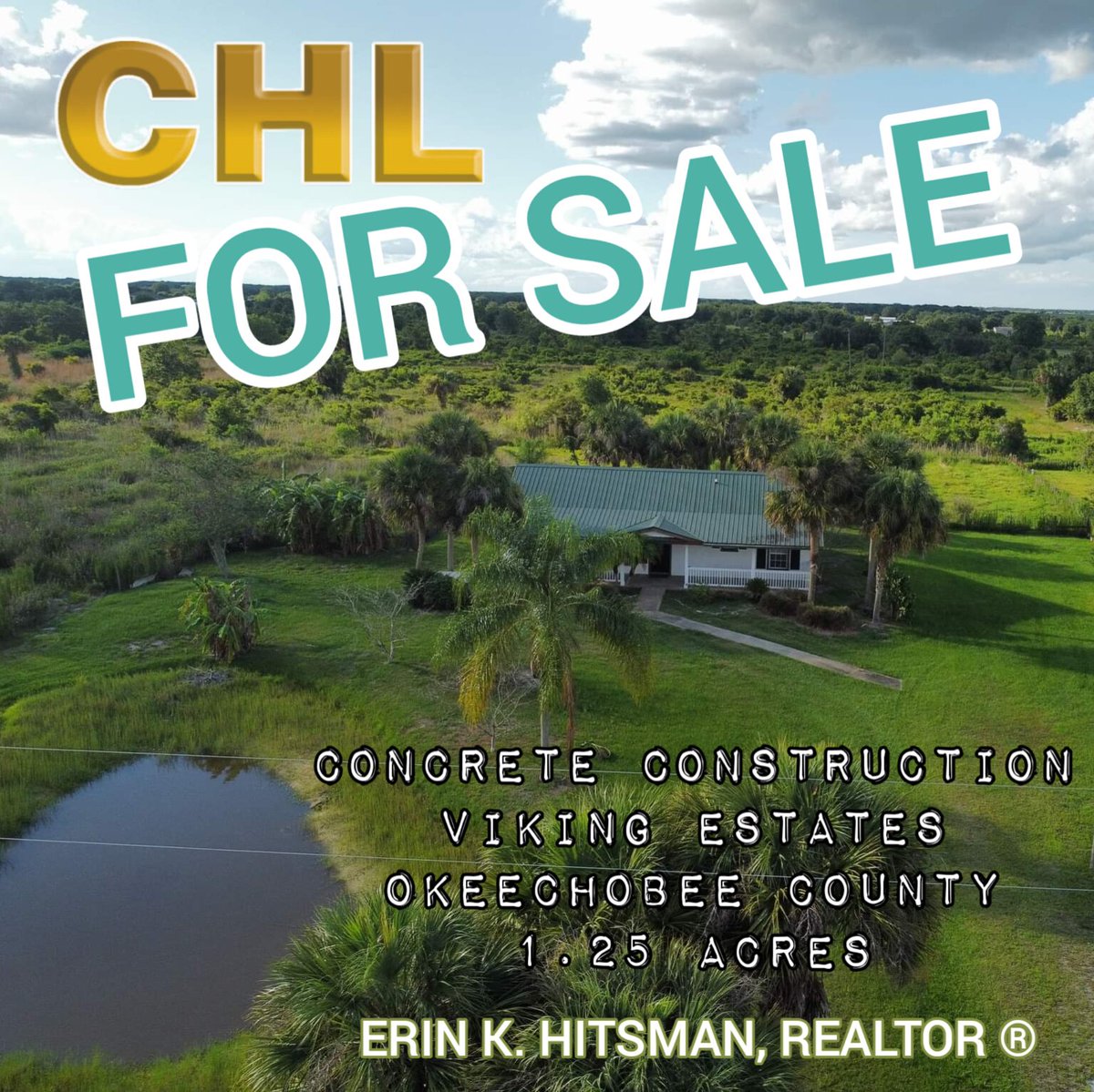 ErinHitsman's tweet photo. Concrete 3B 2B home on 1.25 acres in Okeechobee. https://t.co/Ko0DtR17q5