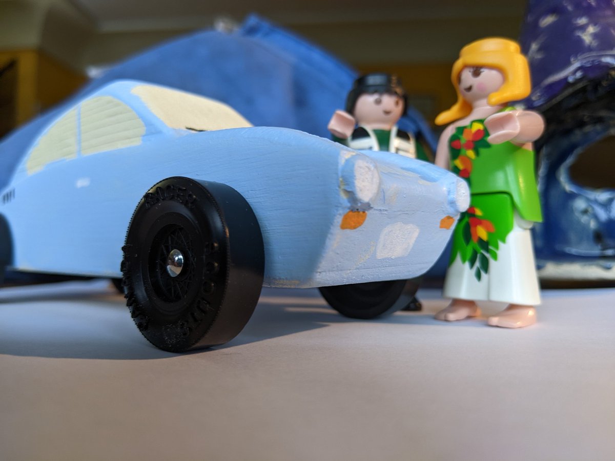 RupertGadd's tweet photo. Here is my car for the Second Annual Happy Valley Pinewood Derby.

#pinewoodderby
#racecar #vwtype3 #fastback @Sd62HappyValley https://t.co/zBepokOtqi