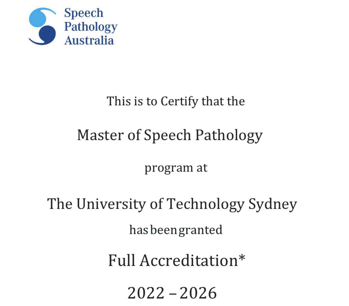 Speech Pathology at UTS (@goshspeech) on Twitter photo Share the news! Our Master of Speech Pathology is fully accredited with <a href="/SpeechPathAus/">Speech Pathology Australia</a> Thankyou to our students, clinical educators, faculty <a href="/UTS_GSH/">UTS Graduate School of Health</a> #GoSHspeech <a href="/helenlblake/">Dr Helen L. Blake</a> <a href="/CathGregorySP/">Cath Gregory, PhD</a> <a href="/LucyEBryant/">Dr Lucy Bryant</a> <a href="/dr_epower/">Professor Emma Power</a> <a href="/CourtneyRedSP/">Courtney Reddacliff</a> <a href="/BronwynHemsley/">BronwynHemsley</a> <a href="/DrAmyFS/">Amy Freeman-Sanderson</a> Helen Graham <a href="/beccysmith7/">Beccy Smith</a> Share the news! Our Master of Speech Pathology is fully accredited with <a href="/SpeechPathAus/">Speech Pathology Australia</a> Thankyou to our students, clinical educators, faculty <a href="/UTS_GSH/">UTS Graduate School of Health</a> #GoSHspeech <a href="/helenlblake/">Dr Helen L. Blake</a> <a href="/CathGregorySP/">Cath Gregory, PhD</a> <a href="/LucyEBryant/">Dr Lucy Bryant</a> <a href="/dr_epower/">Professor Emma Power</a> <a href="/CourtneyRedSP/">Courtney Reddacliff</a> <a href="/BronwynHemsley/">BronwynHemsley</a> <a href="/DrAmyFS/">Amy Freeman-Sanderson</a> Helen Graham <a href="/beccysmith7/">Beccy Smith</a>