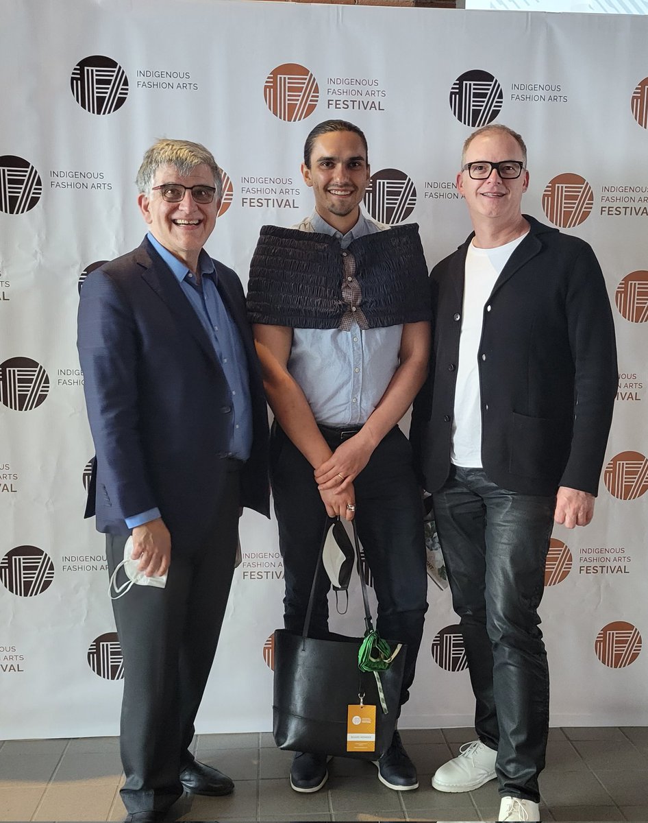 CharlesFalzon1's tweet photo. Great to be at @indfashionarts #ifaf22 Indigenous fashion arts festival with @rskucheran and @robert_ott supported by @RyersonFashion @thecreativeschl Such impressive talent from accross the country and indeed the world! https://t.co/7doo7z58ol