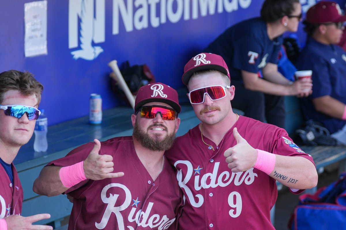 RidersBaseball's tweet photo. More runs!! @Bcrim23 crushes his 11th home run and @trey_dawgg hits a two-run 💣 (his third of the series, 9th of the season) to jump Frisco in front!

B3 | FRI 7, AMA 5 https://t.co/h7XukveeDC