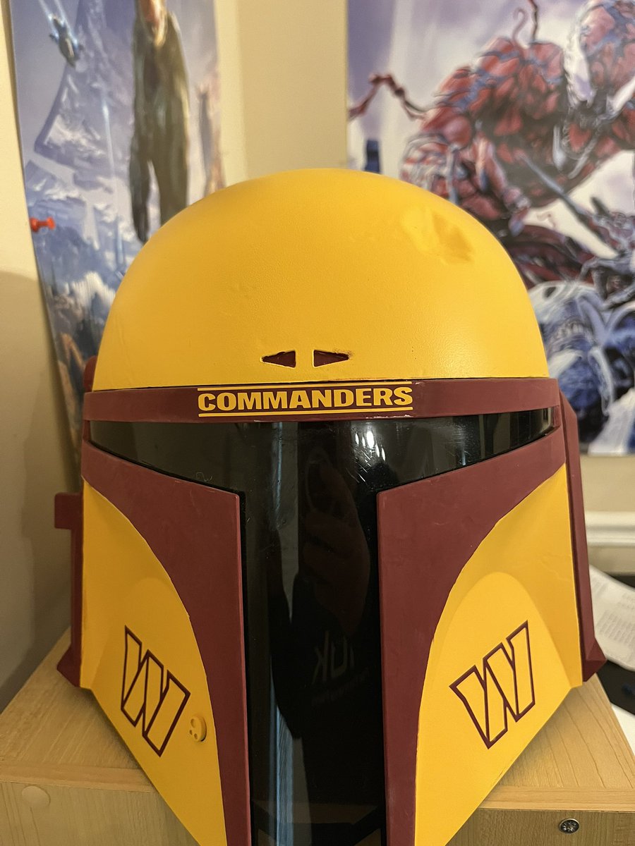 Copo_72's tweet photo. Okay got some info from a source a little earlier that the #Commanders are thinking of doing a #Commandalorian/#StarWars themed game with the POSSIBILITY of discounted tix for those that show up in helmets, gear etc if we can decide on a game! DM me if interested! #HTTC https://t.co/xTnsEmN89i