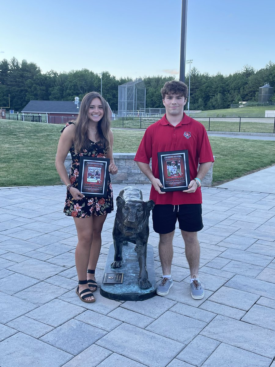2022 Senior Athletic Awards Night. lrmin L. Pierce Jr Award Winners Natalia Correia and Thomas Michaud #tpsprepares