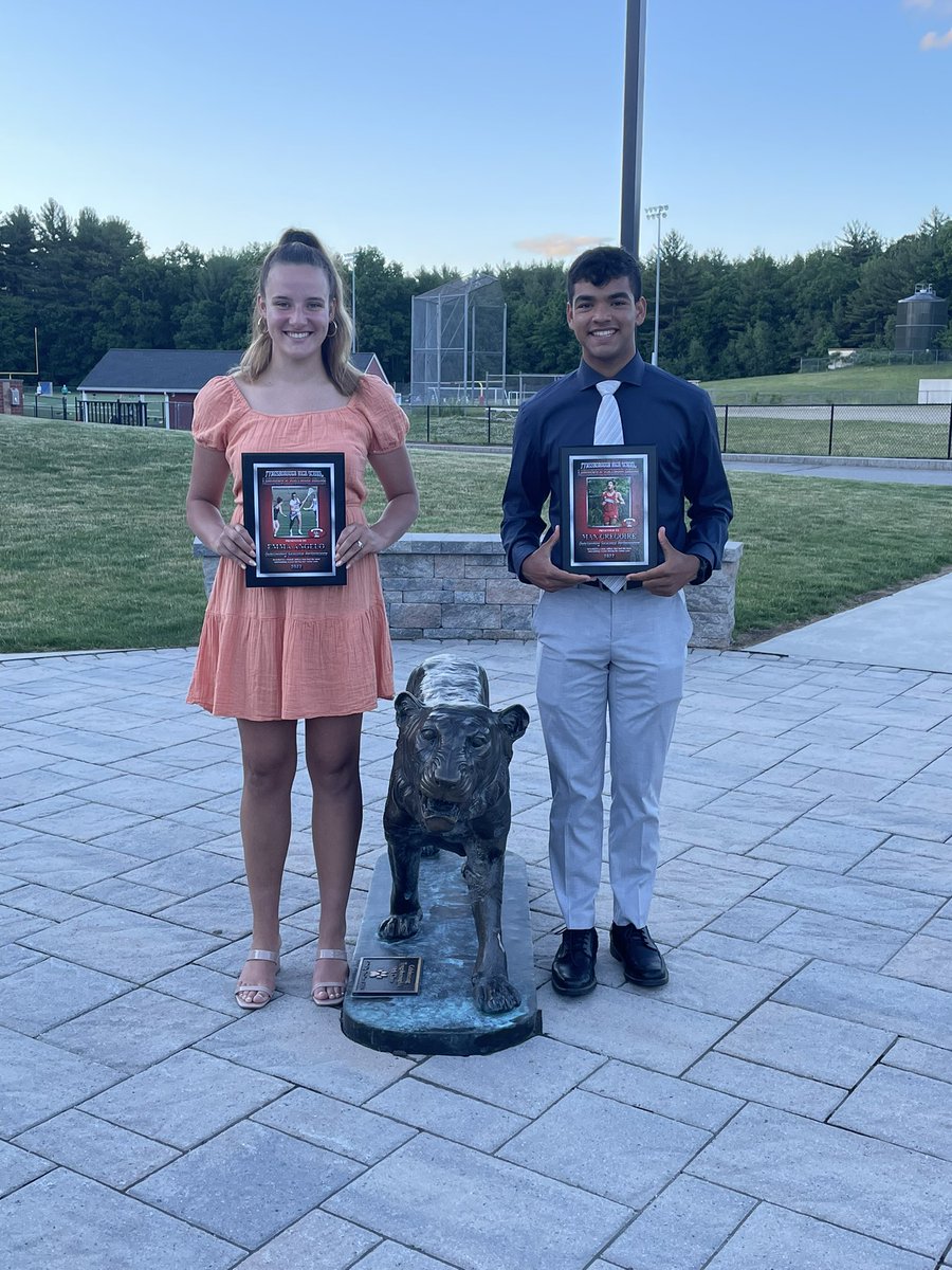 2022 Senior Athletic Awards Night. Lawrence R. Kelleher Award Winners Emma Angelo and Max Gregoire #tpsprepares