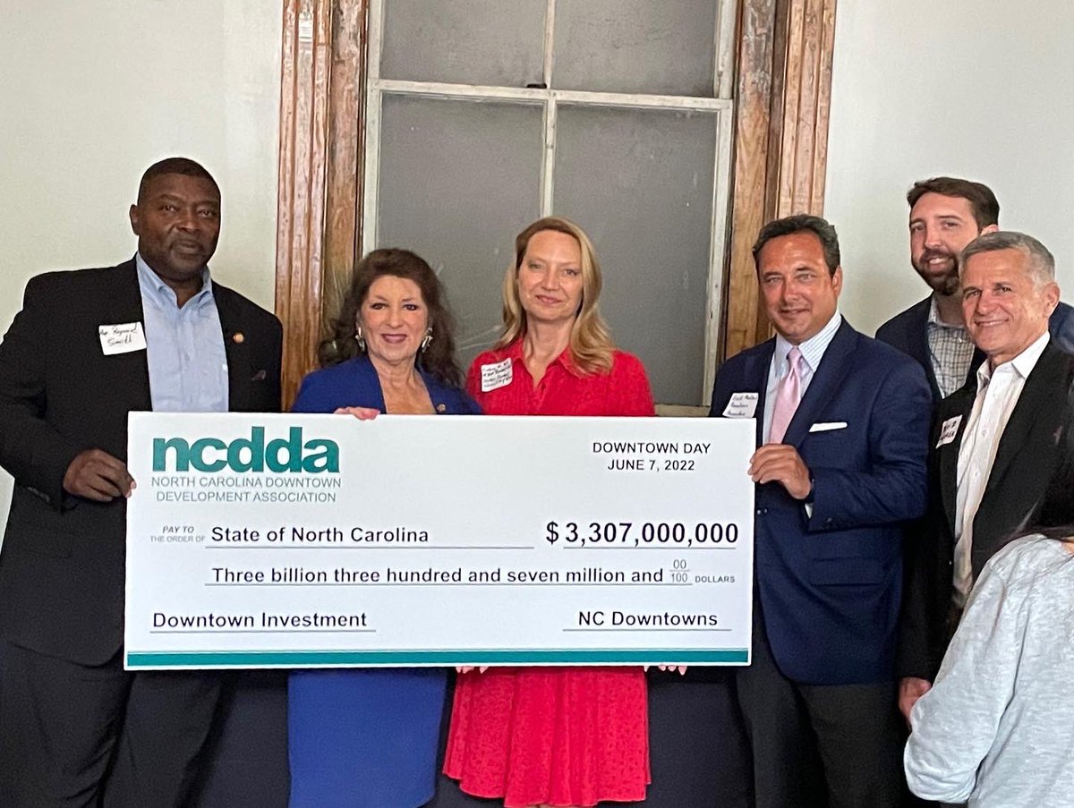 mathenyforgso's tweet photo. This week, I was in Raleigh for NC Downtown Day to thank legislators for their support of downtowns. We also presented them with a “check” to remind them of the economic impact of urban center investment over the last year. @NCdowntown 

#mathernyforcouncil #experiencematters https://t.co/YJ55Iay9As