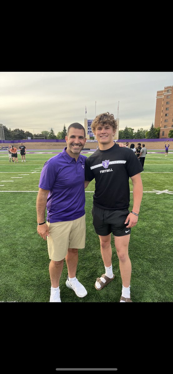 CarterKriewaldt's tweet photo. After a great camp tonight i’m excited to receive my first division 1 offer! Thank you @Coach_Caruso @douglichten ! @UST_Football https://t.co/0ECRCHhdmB
