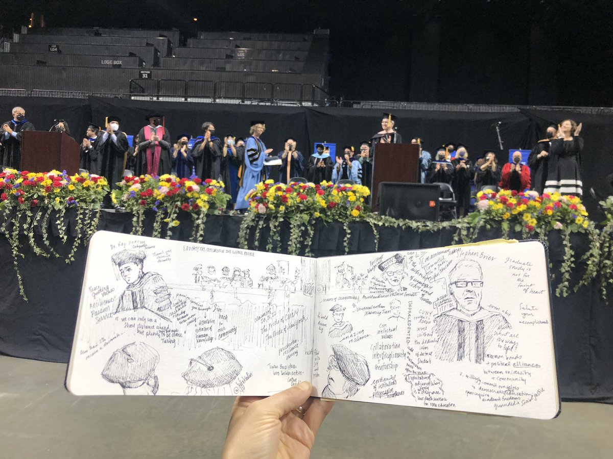 jojokarlin's tweet photo. What a time! Thank you @CUNY @cunygcdi @cunyitp @CUNYenglish @KCatGC (and coming full circle with my intro to DH profs @mkgold &amp; @stevebrier on stage) #cunypride #jojodoodles #supportpubliceducationhand https://t.co/nTFXVwv6cI