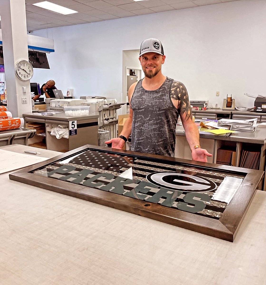 PACKERS project complete and en route to Green Bay.
I will meet it and plan to hand deliver to <a href="/LambeauField/">Lambeau Field</a> on Monday. 
#artwork #artist #stadiumartwork