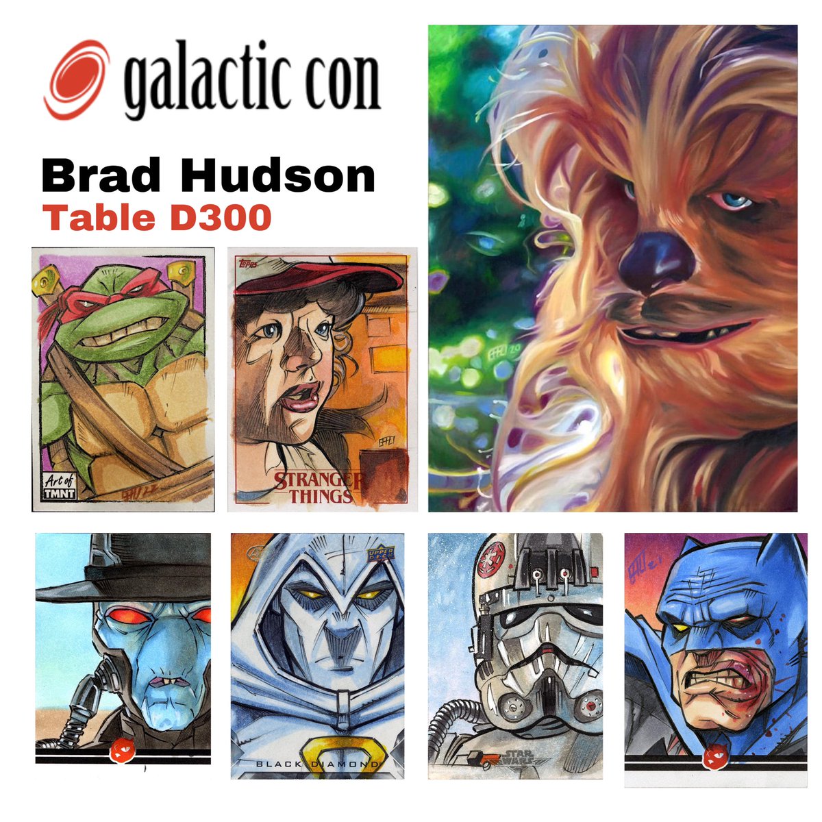 BradColdstream's tweet photo. Who’s going to @galactic_con ?!Come see me at table D300! I’ll have prints & #sketchcards available!! #galacticcon #starwars #marvelcomics #thewalkingdead #dccomics #strangerthings #moonknight #batman #cadbane #nonsportscards #nonsporttradingcards #tmnt #teenagemutantninjaturtles https://t.co/nYwN3lj2JS