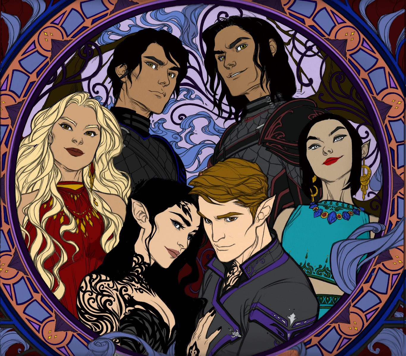 pati @ so tired on X: i've been coloring the acotar night court from the  official coloring book and i finally finished and then a certain someone  wanted me to do a