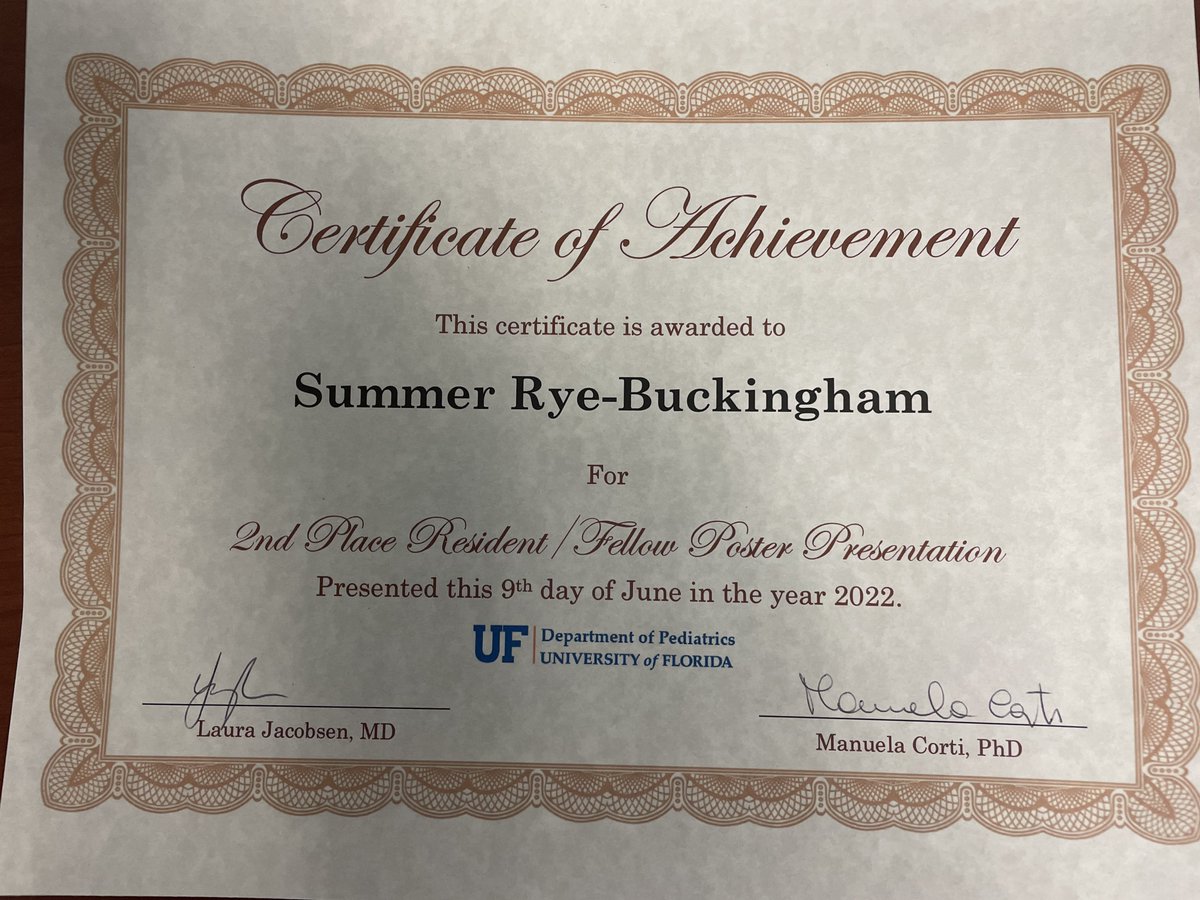 So proud of @UFCHC for a great showing at @UFMedicine #PedsScienceDay & for my mentees @JACoppolaMD & Summer Rye-Buckingham’s for winning 1st 🥇 & 2nd place🥈! Also proud of @bhimani_salima @DocBrock & premed @MollyEhrlich4! 👏🏼@UFPedsResidency #mentorship #research #pedscards