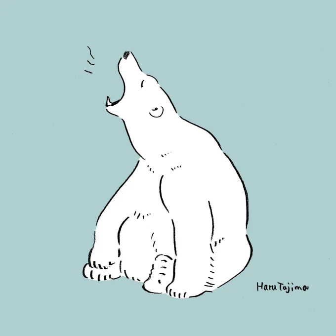 ふぁ～…、ぽりぽり。#イラスト 