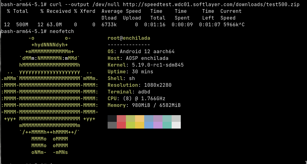 calebccff's tweet photo. Phew, at last. This is a working mobile data connection on upstream AOSP on the #OnePlus 6 using mainline Linux and an entirely open source modem stack! No proprietary RIL here :D https://t.co/Fbjs4Af9Ty