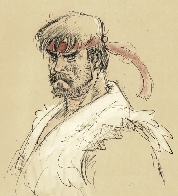 A couple of years ago I tried to visualize how an actual older Ryu might look like. 