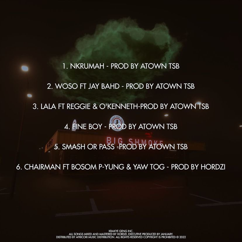 hardboyy_23's tweet image. Congratulations 🎊🎉🍾 Godfather @kwekusmoke_ on your new EP 
Aswear we on dem with #BigShmoke Krakye Geng 4L🎗🤞🏾 You know the vibe
Whaaaat what bi drill?🔥🔥💪🏾
@YAWTOG_ @kwekusmoke_ @krakyegeng @JayBahd1 @ygaokenneth