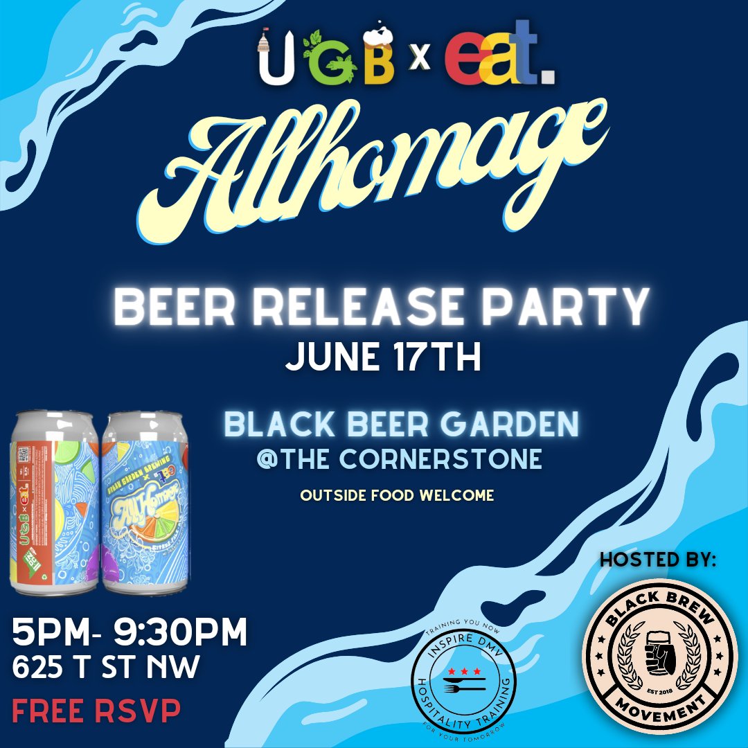 Come party with Urban Garden Brewing and EAT the Brand as they release their newest collaboration beer - Allhomage - a Dry-hopped citrus pale with hibiscus🌺 and cara cara orange 🍊.... 😋 free rsvp using link in bio.