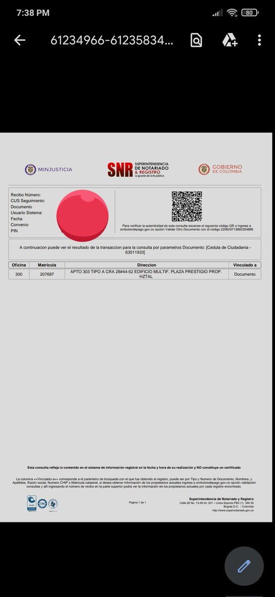 CiRaulernesto's tweet photo. Urgente Soy reportero de,@Noti_Space se revela el recibo de notariado y registro del predio que tiene un apartamento en Bucaramanga, la hija de Rodolfo Hernández. https://t.co/d6fyPGqY8F