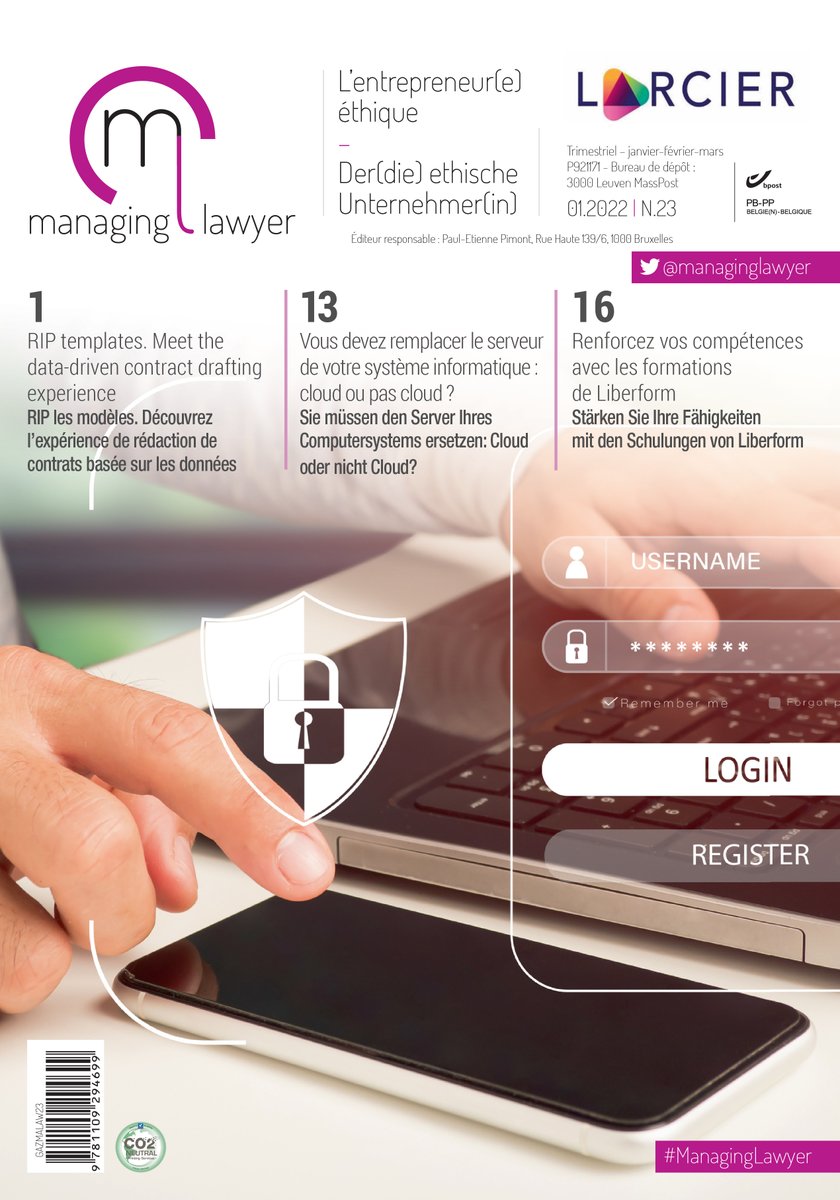Managing Lawyer (@managinglawyer) on Twitter photo Notre nouveau numéro sera bientôt dans vos boîtes.
Bonne lecture ! Interagissez ! #ManagingLawyer
Merci <a href="/LarcierGrp/">Larcier-Intersentia</a> Notre nouveau numéro sera bientôt dans vos boîtes.
Bonne lecture ! Interagissez ! #ManagingLawyer
Merci <a href="/LarcierGrp/">Larcier-Intersentia</a>