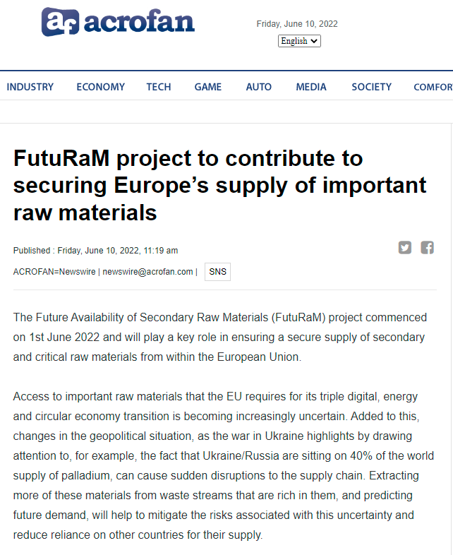 FutuRaM Project (@futuramproject) on Twitter photo ➡️60% of global demand for gallium comes from optoelectronics and integrated circuits
➡️56% of indium from flat panel displays
➡️36% of tantalum from capacitors
See what we will do to help secure EU's supply of important raw materials:
us.acrofan.com/detail.php?num…
<a href="/scycleunitar/">SCYCLE - Sustainable Cycles</a> ➡️60% of global demand for gallium comes from optoelectronics and integrated circuits
➡️56% of indium from flat panel displays
➡️36% of tantalum from capacitors
See what we will do to help secure EU's supply of important raw materials:
us.acrofan.com/detail.php?num…
<a href="/scycleunitar/">SCYCLE - Sustainable Cycles</a>