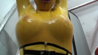 Girl Full Encased In Yellow Latex Catsuit + Fishnets Makes Self Bondage  https://t.co/aBw1bxgp62  #rubberbondage<a href="/tag/handcuffs"class="tags"><span>#handcuffs</span></a><a href="/tag/latexoutfit"class="tags"><span>#latexoutfit</span></a><a href="/tag/rubberfetish"class="tags"><span>#rubberfetish</span></a><a href="/tag/rubberslave"class="tags"><span>#rubberslave</span></a>