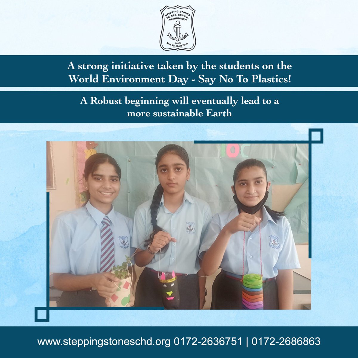 stones_school's tweet photo. World Environment Day
In order to commemorate World Environment Day, Stepping Stones School has undertaken various initiatives to teach children about the importance of saying No to plastics. .

#WorldEnvironmentDay #EnvironmentDay #SteppingStones #Bestschool #CBSE #Chandigarh https://t.co/vD9sNv8ueo