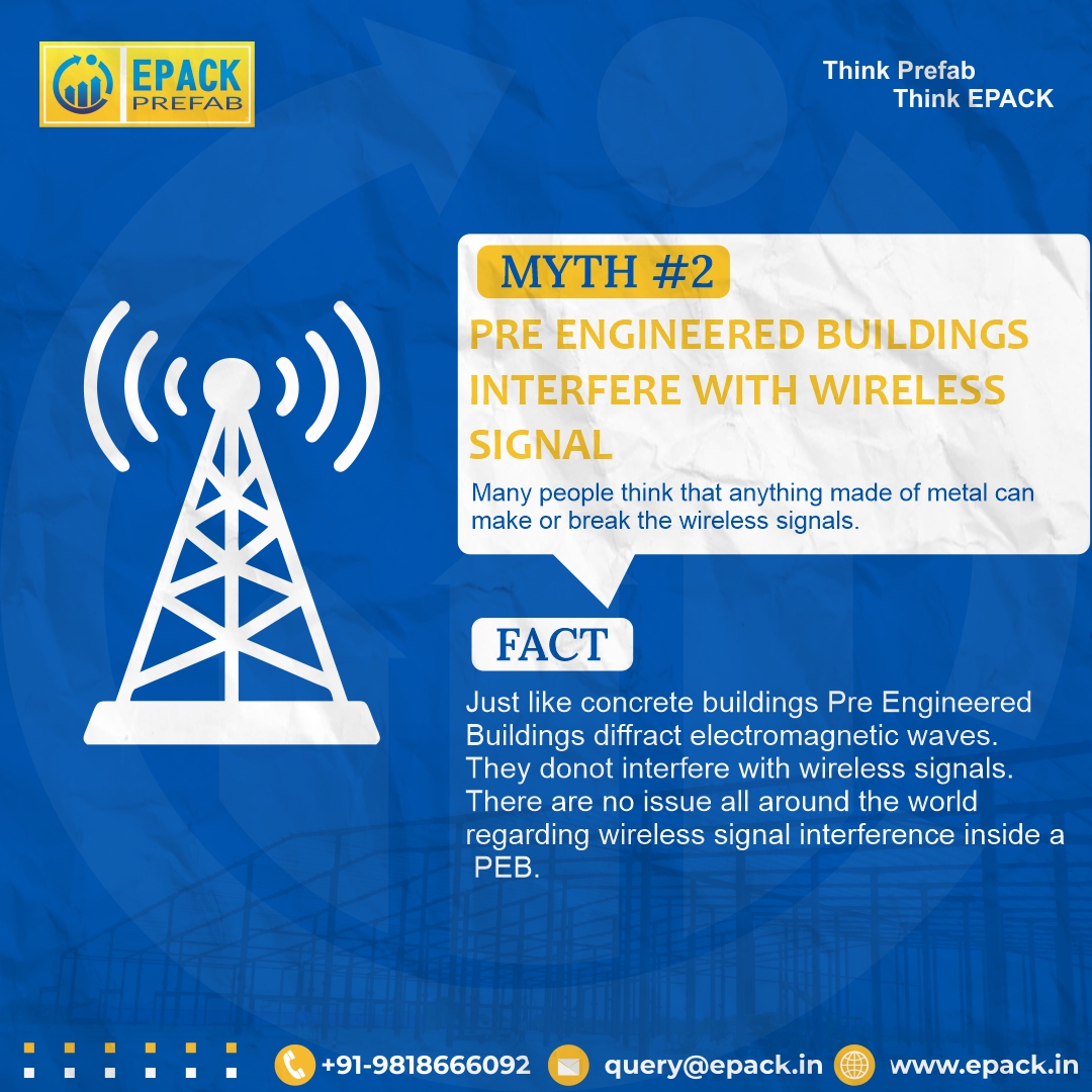 EPACKPrefab's tweet photo. #Preengineeredbuilding #myth2
Do you also think Pre Engineered #Buildings interfere with wireless signals... Then! here is the #fact.
.
#facts #constructionfact #wireless #fridayfact #steelbuildingnetwork #myth #fact #knowledge #constructionmethod #pebadvantage #construction https://t.co/bsXdy5gXYM