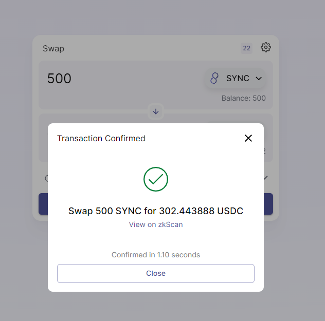 #L222 #zkSync #Layer2 #ZKRollup #testnet #Ethereum #DeFi Join discord: discord.com/invite/6zy2c9Y…