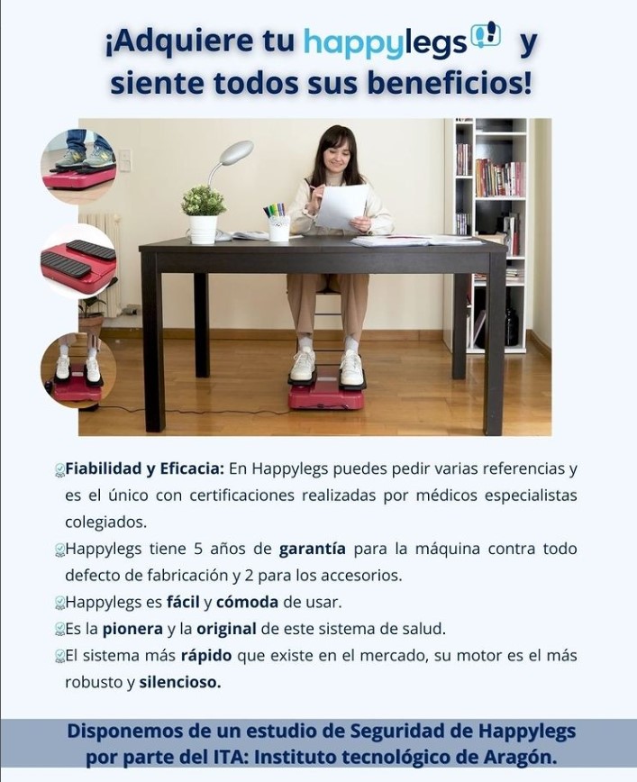 ¡Adquiere tu happylegs y siente todos sus beneficios! ✅

Happylegs, el ejercitador automático de movimiento que mejora la salud de todas aquellas que lo usan.

Quien mueve las piernas, mueve el corazón con Happylegs 💙

#salud #Happylegs #moverseEnCasa #ejercitadorpasivo