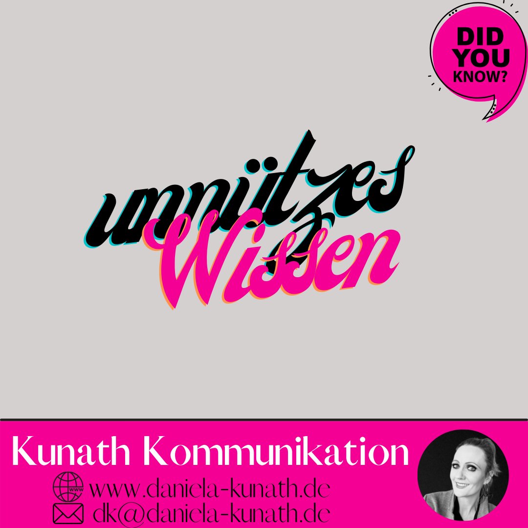 DanielaKunath's tweet photo. #unnützesWissen

Deutsch besteht aus rund 300.000 Wörtern. 
Am häufigsten wird der Buchstabe E verwendet. 

#pressearbeitFürVereine #marketingFürVereine #kommunikationInPink https://t.co/npHbKclJCT