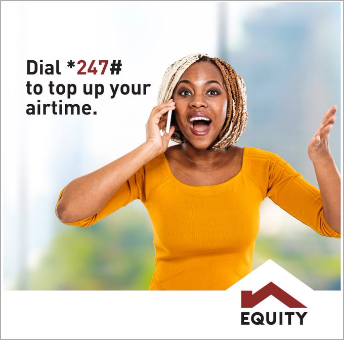 UgEquityBank's tweet photo. Dial *247# to top up your airtime this weekend so you don't miss out on any proggie.

#Equity247 https://t.co/ZrgiWmDdFL