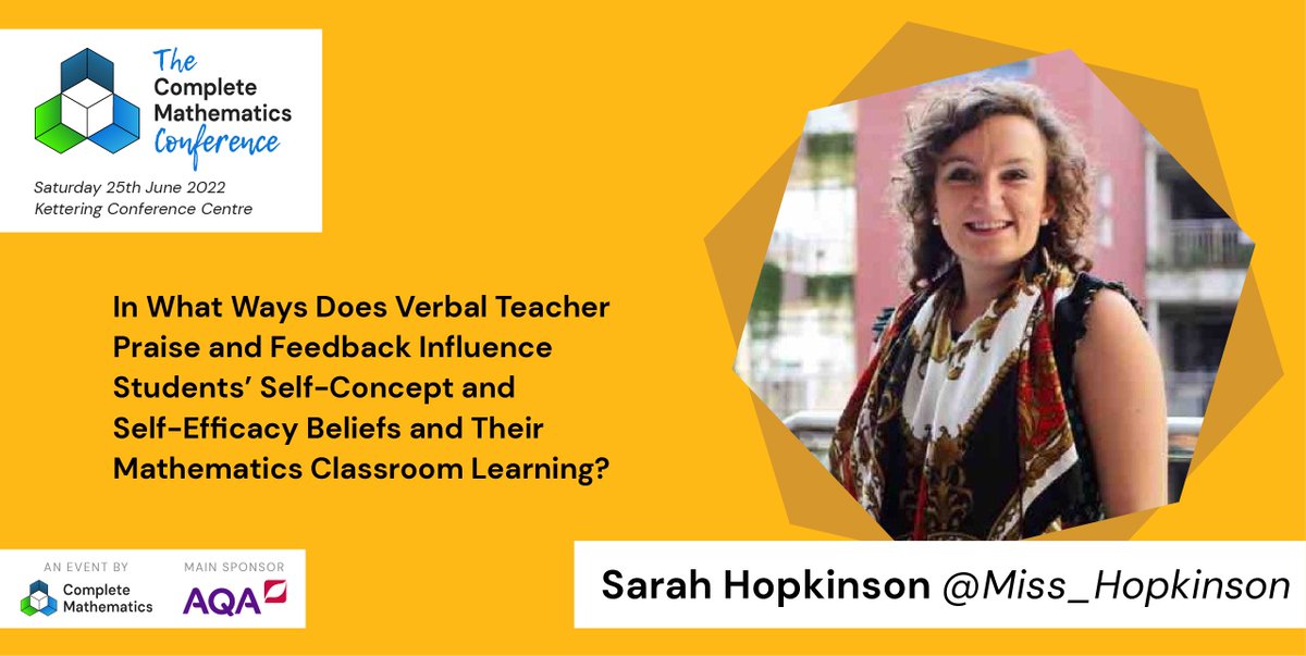 Haven't made your #MathsConf29 workshop choices yet? Check out this one...

🧮 In What Ways Does Verbal Teacher Praise and Feedback Influence Students’ Self-Concept
👩‍🏫 Sarah Hopkinson <a href="/Miss_Hopkinson/">Miss Hopkinson</a> 

🎟️ Don't miss out, grab your ticket today: completemaths.com/mathsconf/29
