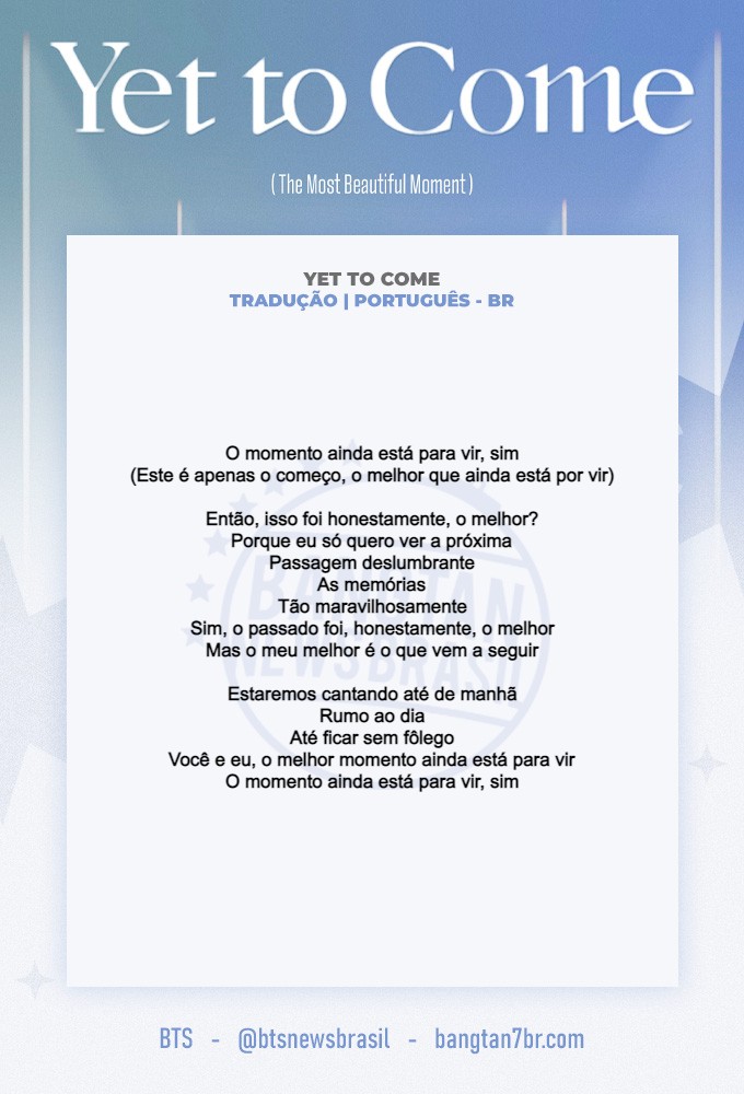 Bangtan News Brasil - Desativada - on X: Essa é a verdade, há nada a  temer. Tradução de Yellow: @BTS_twt #BTS  / X