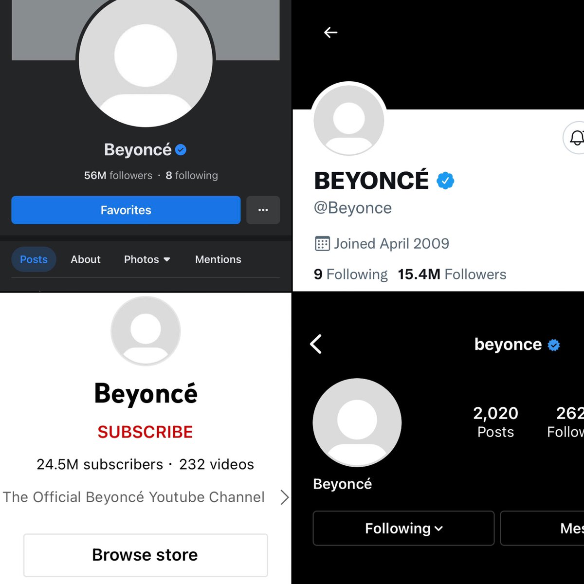 🚨Beyoncé has removed her profile pictures across all social media accounts.