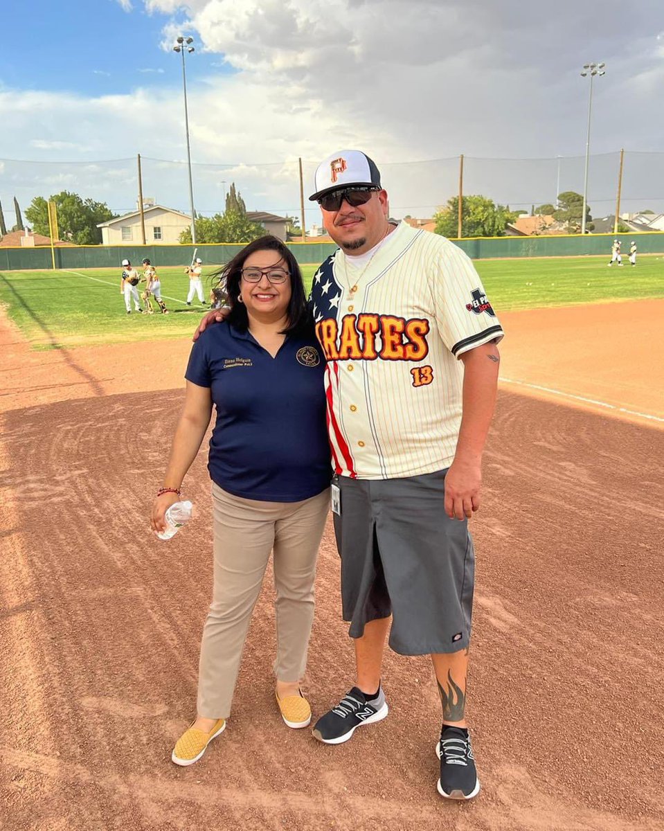 It was so much fun throwing out the first pitch as we start the 2022 Summer Baseball and Softball Season at the El Paso County Sportspark!  
A special thank you to Mathew, who taught me how to throw the ball, and to Gustavo, who caught every crazy ball I threw!