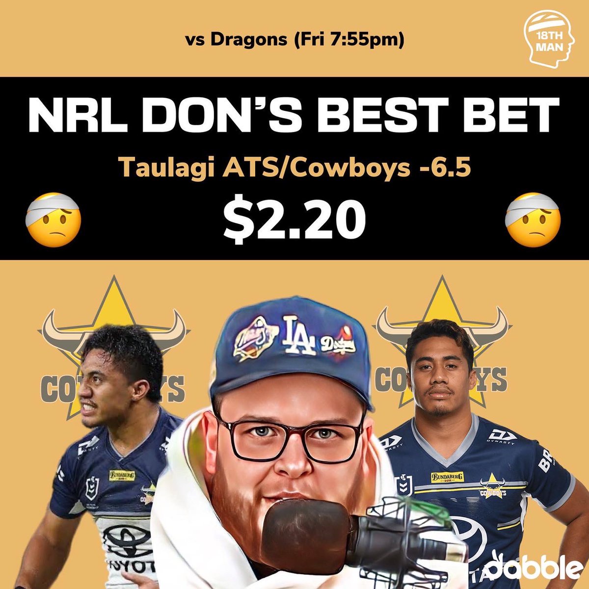 thecastpatrol's tweet photo. Can @NRLDON break the 18th Man Curse ?
#curse #nrl #NRLCowboysDragons #thedon #isdonisgood https://t.co/agTtTgsq8P