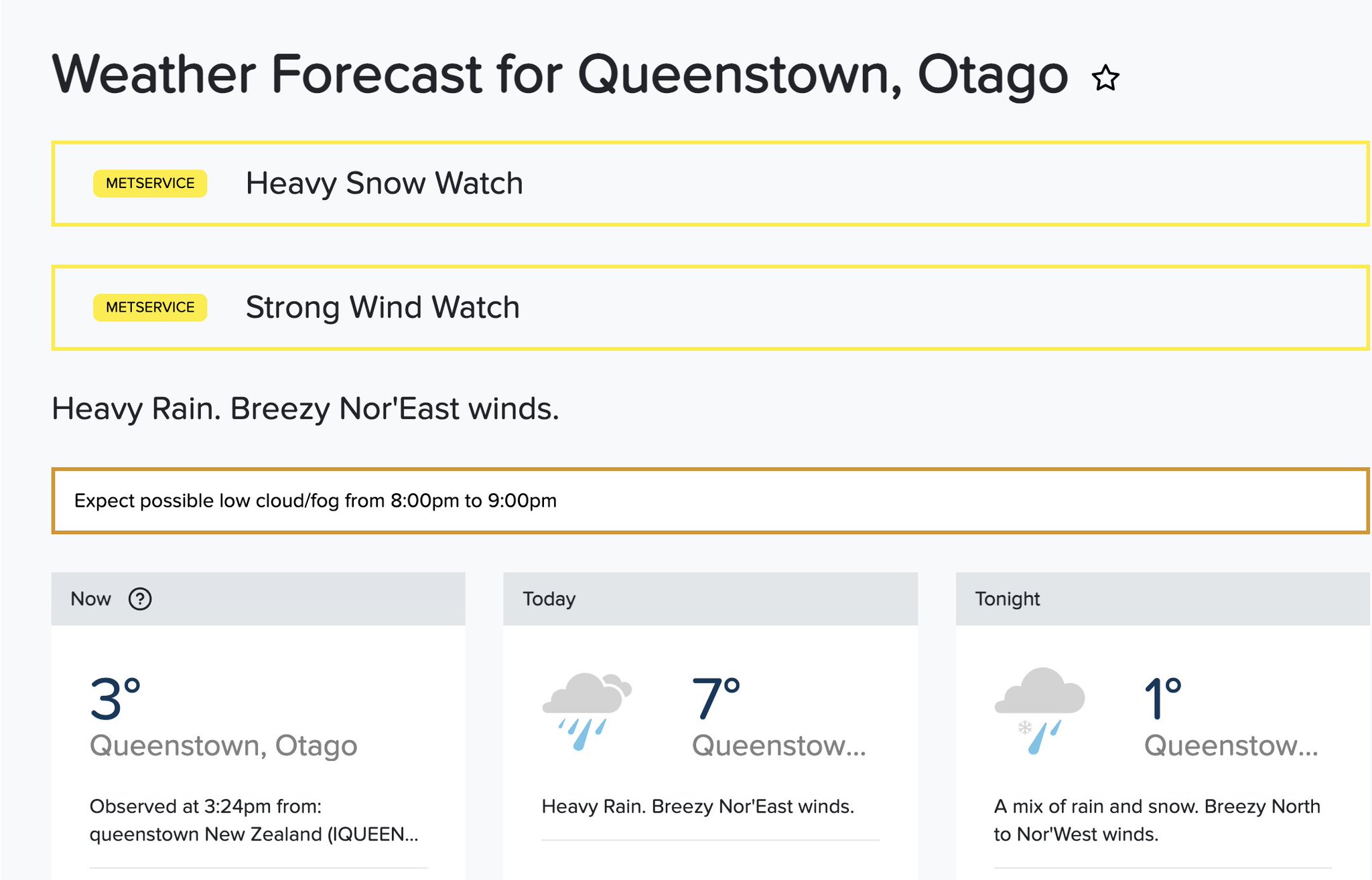 WeatherWatch.co.nz on Twitter "Queenstown ️ ️ ️ SNOW forecast to