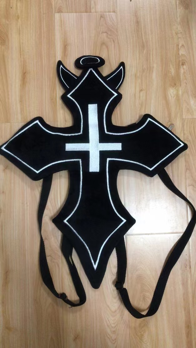 cherrychen1226's tweet photo. Exquisite embroidery custom Religious design soft plush fabric Cross shape black Backpack #custombackpack #plushbag #customreligiousbag https://t.co/da2tZePngN